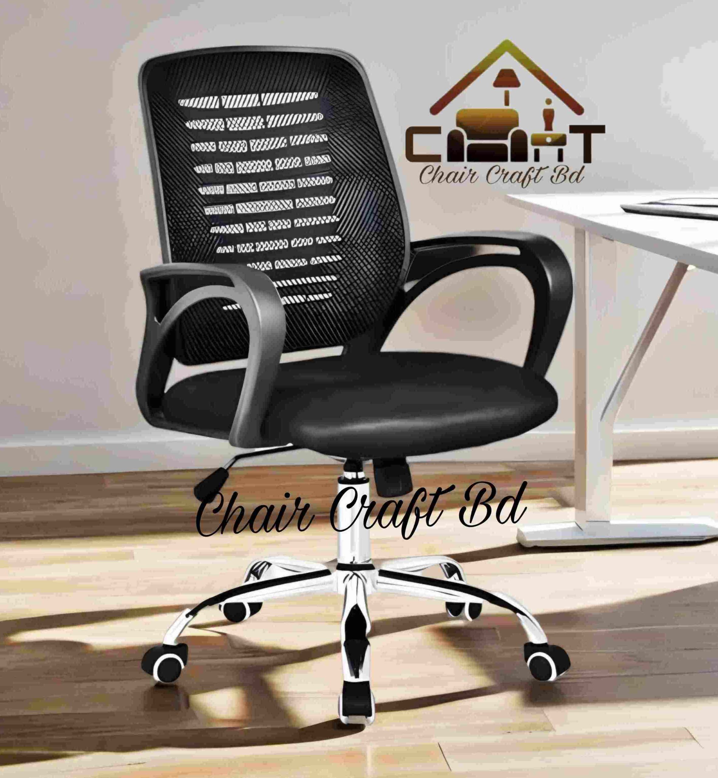 11K-model revolbing SS base chair Full Black mesh CFT-EC-06SS