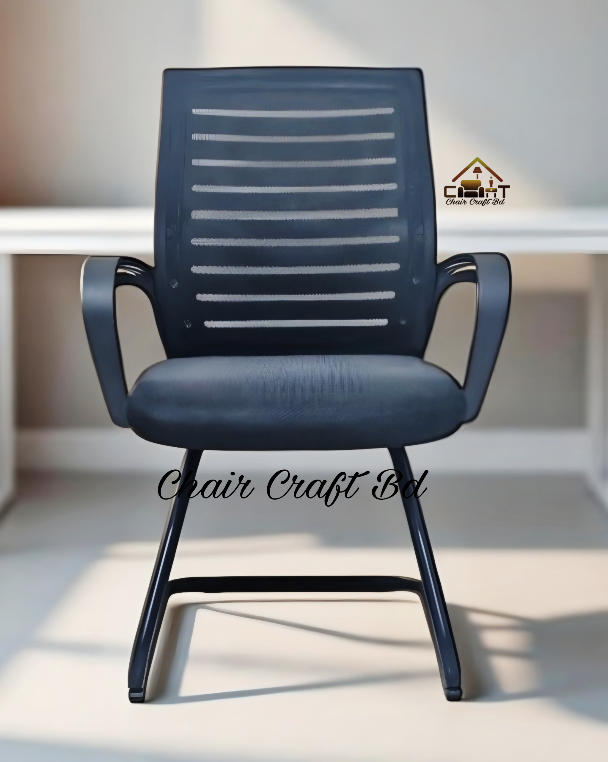 9K model MS Visitor chair Full Black mesh CFT-VC-02M - Image 3