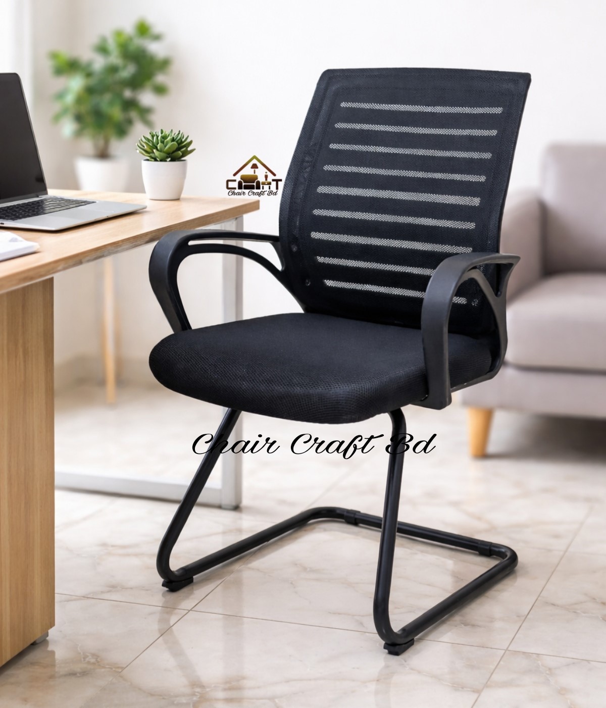 9K model MS Visitor chair Full Black mesh CFT-VC-02M